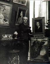 Г. П. Мальцев в своей мастерской. Фото начала 1950-х. (Из архива семьи Мальцевых).